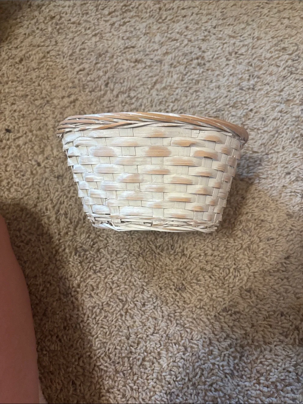 Natural Woven Round Basket - Cream